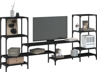 Productafbeelding van Maison Exclusive - TV-meubel, zwart, 206,5 x 28,5 x 95 cm, materiaal: houtvezel