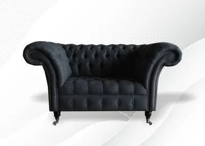 Produktbild von Chesterfield Sessel Fernseh Couch 1 Sitzer Sofa Textil Stoff Ohrensessel Couchen