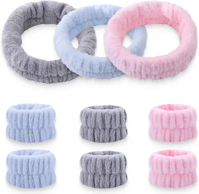 Produktbild von Haarbänder für Gesichtsreinigung, 9 Stück, Soft Absorbent, Elastisch, für Spa, Yoga, Dusche