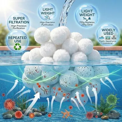 Produktbild von Filterbälle für Schwimmbäder, 700 g, Polysphären-Filterbälle zur Ersatzfüllung für 25 kg Sand in Sandfiltersystemen, ideal für Schwimmbäder und Aquarien