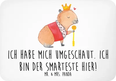 Produktbild von Mr. & Mrs. Panda magnet Capybara König - Weiß - Geschenk, Kühlschrankmagnet, haftmagnet, Pinnwandmagnet, Notizhalter, Gute Laune, whiteboardmagnet