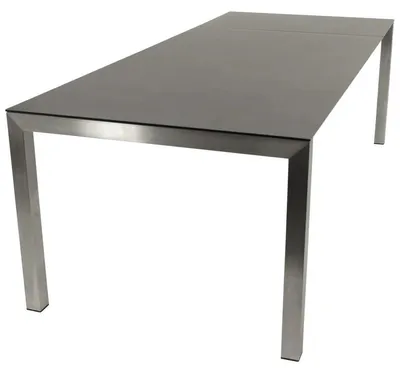 Produktbild von Ausziehtisch 180/240 x 74 x 100 cm Edelstahl Glas Dunkelgrau