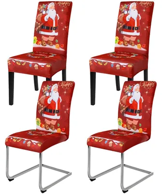 Productafbeelding van Set van 4 Rekbare Stoelhoezen voor Kerstmis