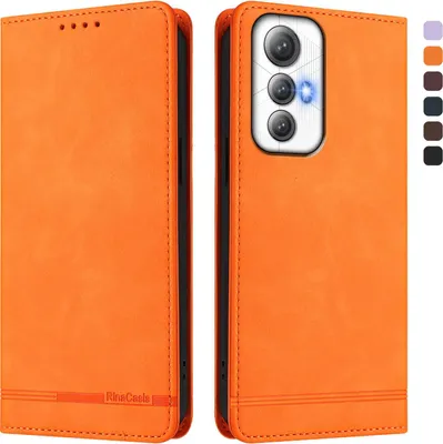 Produktbild von Hülle für Cubot Max 5, Retro Kunstleder Ständer Klapphülle mit Kartenfächer und Magnetische Orange