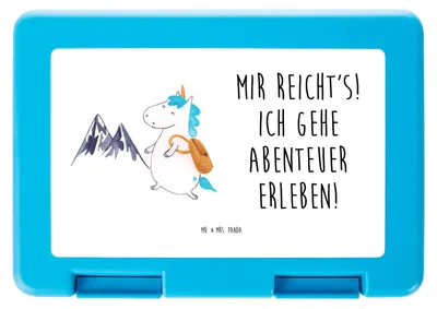 Produktbild von Mr. & Mrs. Panda Snackbox Einhorn Bergsteiger - Weiß - Geschenk, Unicorn, Picknickdose, Urlaub, Bentobox, Brotbehälter, Einhörner, Lunchbox, Berge, Bento Box