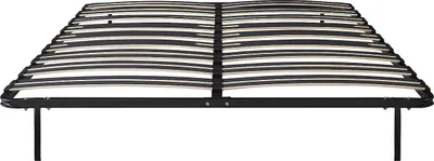 Produktbild von Lattenrost 140 x 190 cm - 2 x 15 Latten - 3 Zonen mit verstärkter Lendenstütze - Mit Füßen - Schwarz - CERRISI by YSMÉE