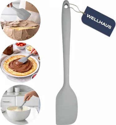 Immagine prodotto di WELLHAUS Spatola da cucina in silicone per torte, dolci e per mescolare, grigia