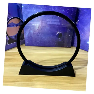 Produktbild von Sandbild Bilderrahmen aus Kunststoff mit Lederband, 7 Zoll, runder Rahmen für bewegliche Sandkunst zur Dekoration im Büro und Zuhause