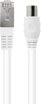 Obrázek produktu pro Force Power, TV koaxiální kabel 9,52 mm konektor na RJ45 konektor 2 m, bílý