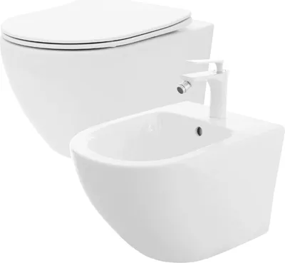 Produktbild von Rea Wandhängendes Carlo Mini Flat White + Bidet Carlo Mini
