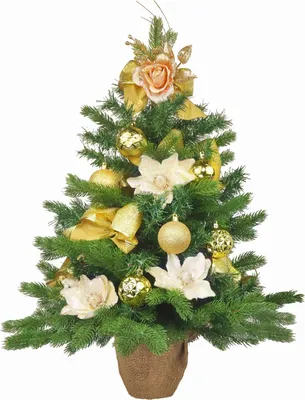 Produktbild von Geschmückter künstlicher Weihnachtsbaum GENTLE ROSE 60 cm mit LED-BELEUCHTUNG IM TOPF