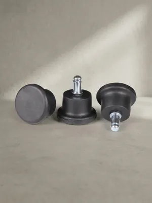 Produktbild von 5er Set Design Kunststoff Bodengleiter / Fußgleiter für Bürostuhl rund Schwarz 11 mm
