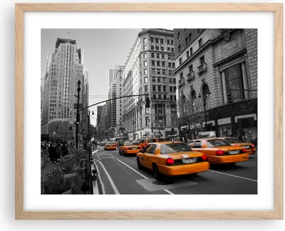 Produktbild von Gerahmtes Poster - Rahmen in heller Eiche - Amerika New York City Straße - 50x40 cm - Wand Bild - Wanddeko - Wandbilder - Wandposter - Bilderrahmen - Bilder - Kunstdruck - Wandbild - P2NAA50x40-0445