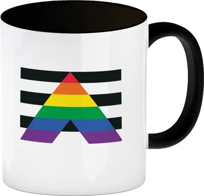 Produktbild von Straight ally Flagge Gleichberechtigung Kaffeebecher Schwarz