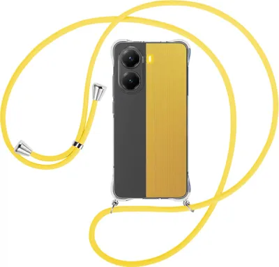 Produktbild von Handykette Backcover-Schutzhülle mit Band (Metall silberfarben) für Xiaomi Redmi Turbo 4 5G - gelb