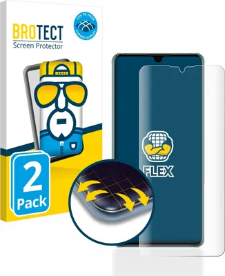 Produktbild von 2x BROTECT Fullscreen Schutzfolie für Huawei P30 Displayschutz Folie Fullcover Klar Transparent