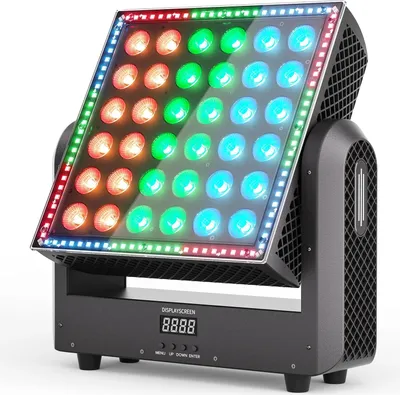 Produktbild von Moving-Head Wash Scheinwerfer - 200W RGBW - DMX512 9/19/110 Kanäle - 36×10W + 96×0,2W LEDs - Auto/Sound/Master-Slave - Für Bühne & DJ - Mehrfarbig