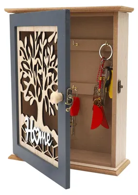 Image de Omgoods - Boîte aux clés en bois avec 6 crochets pour ranger les clés