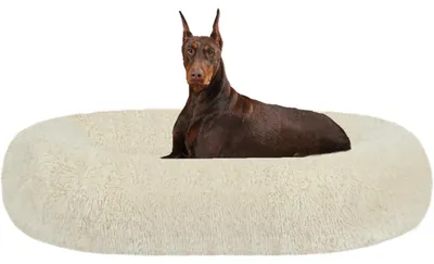 Immagine prodotto di Cuccia per cani, rotonda, ortopedica, morbida e lavabile, diametro 120 cm, color beige