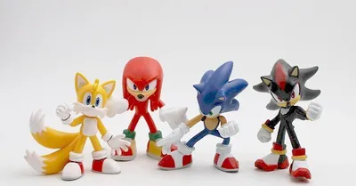 Produktbild von Sonic Comansi - Sonic Que Spiel / Sammel Figuren  4er Set - Sonic, Shadow, Knuckles und Tales