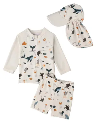 Productafbeelding van Solidchoice - Baby Jongens Badpak met Zonnehoed en Lange Mouwen