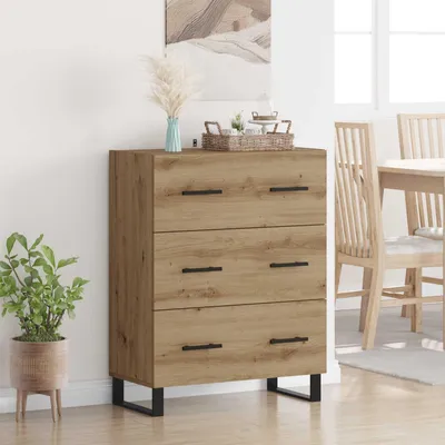 Productafbeelding van vidaXL Dressoir Artisan-Eik, 69,5 x 34 x 90 cm, samengesteld hout en ijzer