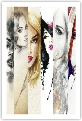 Produktbild von Poster - Poster ohne Rahmen - Frauen Schönheit Dame Illustration - 61x91,5 cm - Wand Bild - Wanddeko - Wandbilder - Kunstposter - Wandposter - Bilder - Kunstdruck - Wandbild - P2XPA61x91-3012