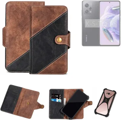Produktbild von K-S-Trade Handyhülle Schutzhülle Bookstyle Case kompatibel mit Xiaomi Redmi Note 12 Pro+ Klapphülle Cover Hülle Schutztasche 1x