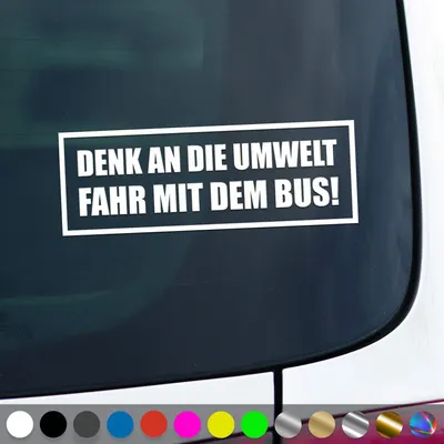 Produktbild von PantherPixel Fahr Mit Dem Bus Aufkleber Reisen Denk An Die Umwelt Sticker Auto Geschenkidee Farbe Weiss
