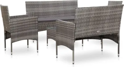 Obrázek produktu pro vidaXL 5dílná zahradní lounge souprava s polštáři Poly Rattan Grey