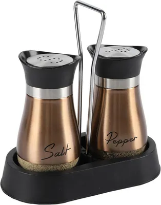 Produktbild von Salz- und Pfefferstreuer Set, Edelstahl und Glas, 2-teilig, für die Küche
