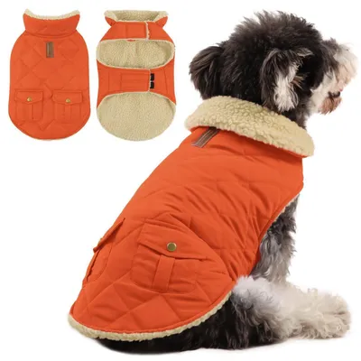 Immagine prodotto di Cappotto per cani, inverno, impermeabile, arancione, taglia media