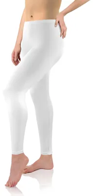 Imagen del producto de Leggings largos de viscosa para mujer, marca sesto senso, color blanco. Pantalón deportivo para niñas