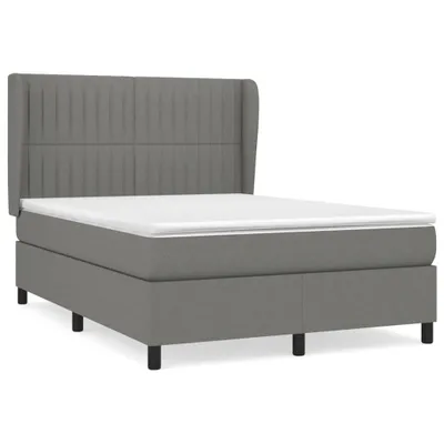 Produktbild von vidaXL Boxspringbett mit Matratze Dunkelgrau 140x200 cm Stoff