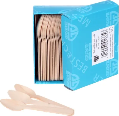 Produktbild von GRÄWE Einweglöffel aus Holz, KLEIN, 100 Stück