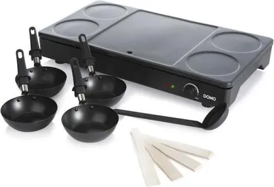 Image de Crêpière Wok Gourmet DOMO, 4 Personnes, 1000W, DO8712W