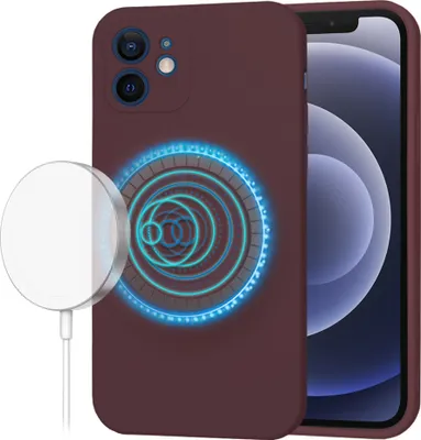 Produktbild von Techsuit Soft Flex Silikon Back Cover Hülle mit MagSafe für Apple iPhone 12 - Bordeaux