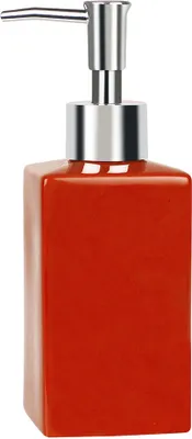 Produktbild von Spirella Seifenspender "Quadro" Porzellan Flüssigseifen-Spender 300ml Rot