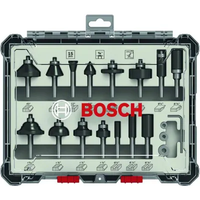 Obrázok produktu pre Bosch 2607017473, Súprava bitov, 3,5 cm, 15 kusov, 12,25,45,90°, DIN EN-847, Nemecko