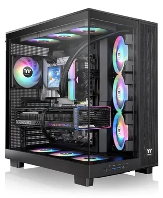 Obrázek produktu pro Thermaltake View 380 XL TG ARGB, Midi Tower, PC, Černá, ATX, Micro ATX, Mini-ITX, SPCC, Temperované sklo, Hraní