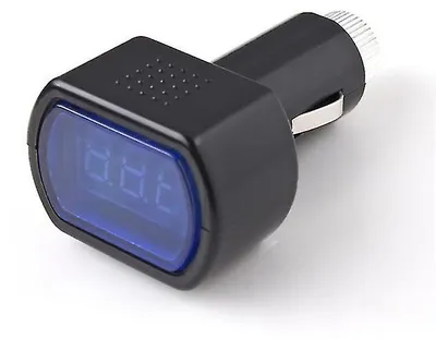 Produktbild von Digitales 12V-LED-Voltmeter für Auto, Fahrzeug, Zigarettenanzünderbuchse, Batterie, elektrische Leistung, Messgerät, Anzeige, Transporter, LKW, Motorrad (1 Stück, schwarz)