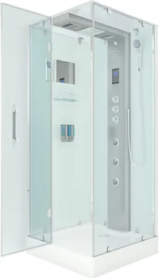 Produktbild von Duschkabine Komplettdusche D38-10L1 Fertigdusche Dusche 90x90 cm