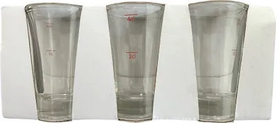 Produktbild von 3x Schnapsglas mit Eichstrich bei 2cl und 4cl, Glas, Shotglas, Stamperl