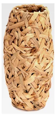 Produktbild von Naturvase Calida | 40 cm, Wasserhyazinthe | Geflochtene Bodenvase, Standvase, Dekovase für Trockenblumen, Übertopf für Kunstblumen