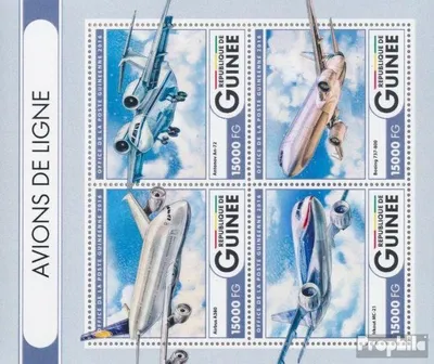Produktbild von Briefmarken Guinea 2016 Mi 12096-12099 Kleinbogen (kompl. Ausgabe) postfrisch Verkehrsflugzeuge