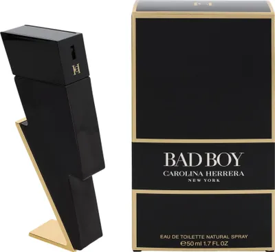 Produktbild von Carolina Herrera Bad Boy, Männer, 50 ml, Bergamotte, Grapefruit, Pfeffer, Muskatellersalbei, Vetiver, Kakao, Tonka-Bohne, Spray