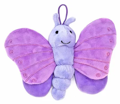 Produktbild von Lila Schmetterling Kuscheltier mit Schlaufe - ca. 15 cm