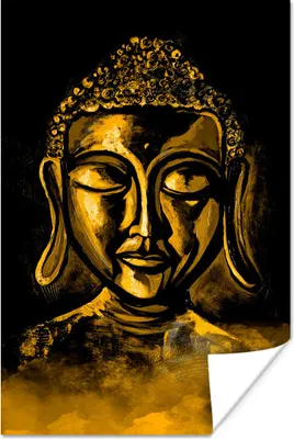 Produktbild von MuchoWow® Poster Buddha - Gold - Farbe 40x60 cm - Plakate für die Wand - Poster Babyzimmer