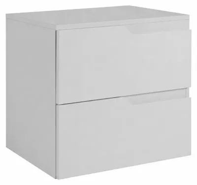 Produktbild von Badezimmerschrank hängend 60 mit Schubladen, Korpus in Weiß + Platte in Weiß, 60 x 46 x 58,6 cm, KI-generiertes Bild
