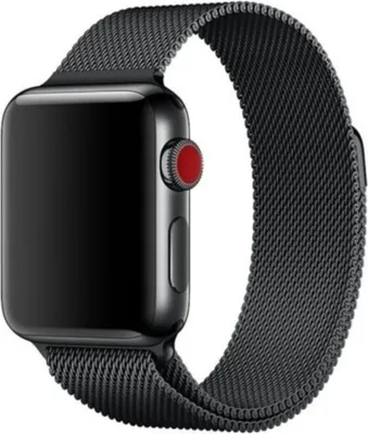 Produktbild von Strap-it Apple Watch Milanese Armband (Schwarz)